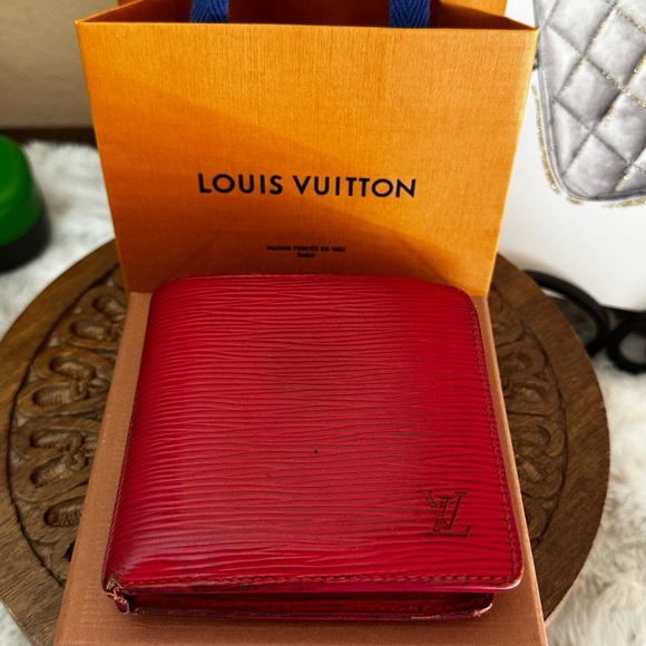 Louis Vuitton Handbags - Louis Vuitton Red Epi Wallet with LV Box and Bag